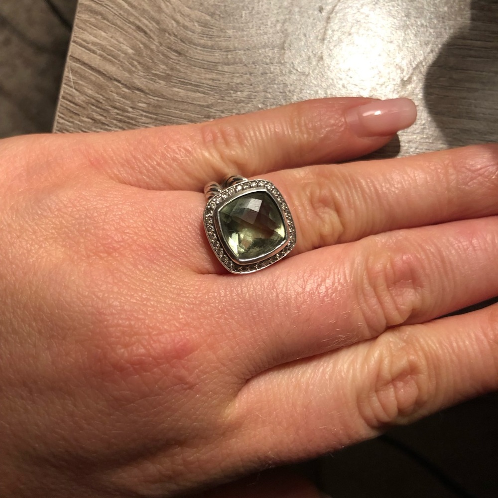Authentic David Yurman Ring - Prasiolite, Diamonds